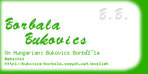 borbala bukovics business card